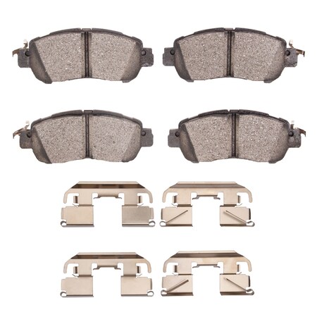 Dynamic Friction Co 5000 Advanced Brake Pads - Ceramic and Hardware Kit, Long Pad Wear, Front 1551-2038-01